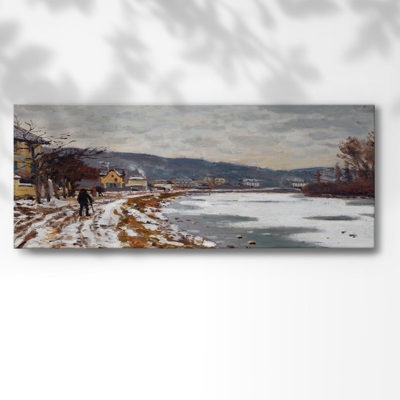 La seine à Bougival, 1869, H 12 po x l 30 po x P 1,5 po, Toile tendue
