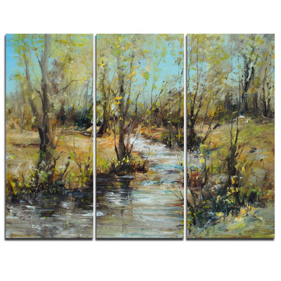 Peinture à l’huile sur toile tendue, ensemble de 3 reproductions de bois