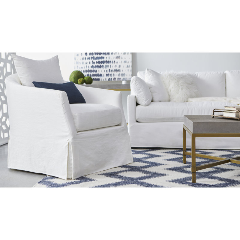 Jymere Swivel Armchair, White