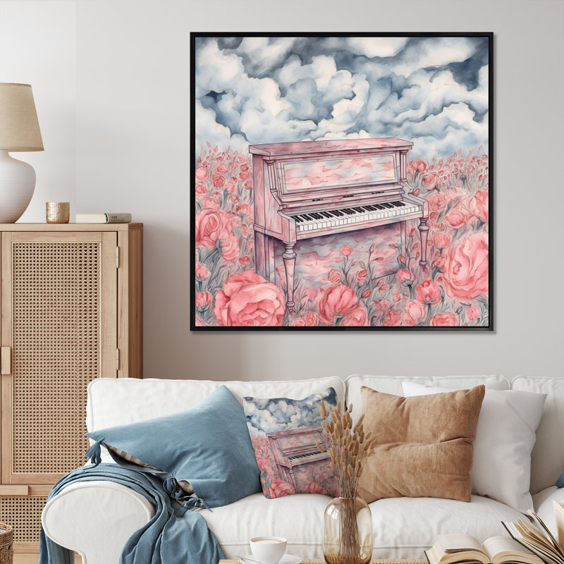 Piano Heaven IV, reproduction d'art sur toile, H 24 po x l 24 po x P 1 po, Cadre photo noir