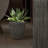 12.4" Vintage Black Ribbed Planter, Cement-Look Tapered Egg-Shaped Plastic Pot with Drainage, Large Indoor/Outdoor Flower Pot for Garden & Patio, 10.5" Opening-124654137-124654138