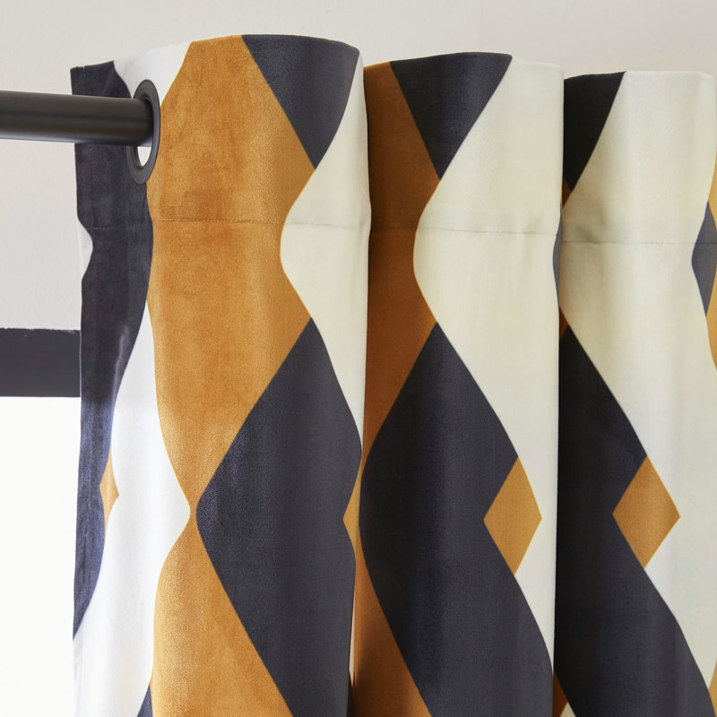 Room Darkening Curtain Single Panel, Ocher