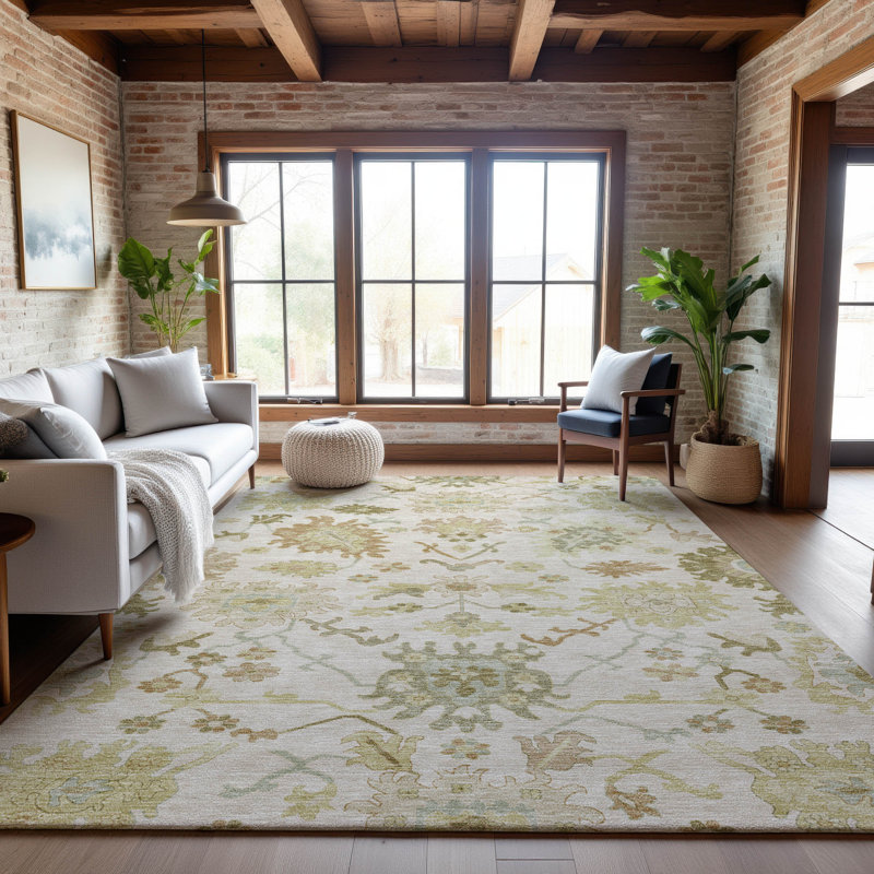 Premium Machine Washable Gurubaksh AMF1150 Global Rug, Rectangle 2 pi 6 po x 3 pi 10 po