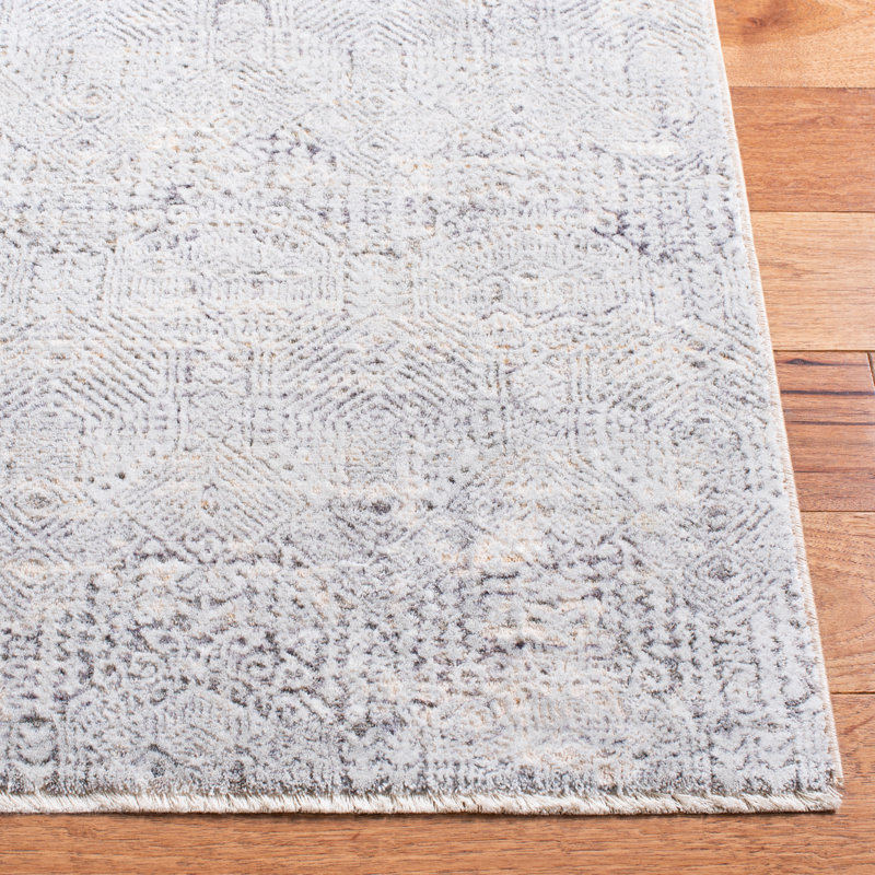 Gray and Beige Hand-knotted Wool and Viscose 8' x 10' Area Rug