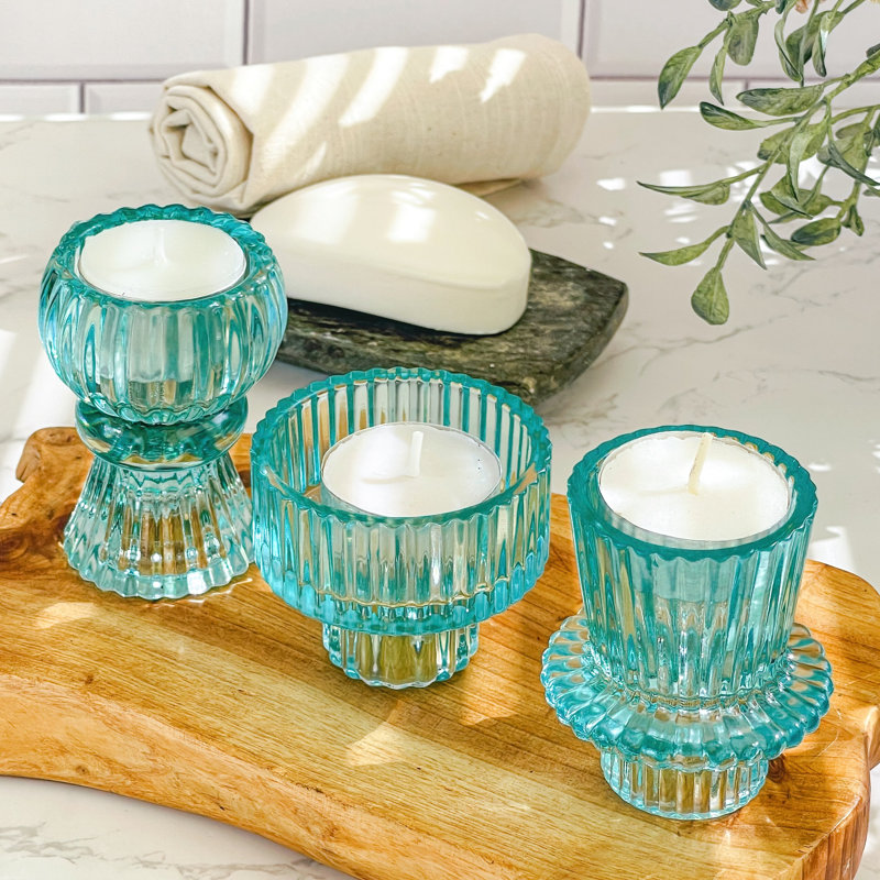 3'' H Glass Tabletop, Blue