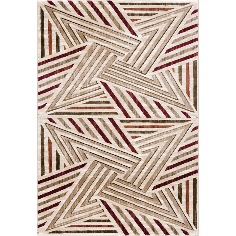 Tapis géométrique moderne et contemporain de la collection Alva, 6'9 X 9'6