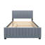 Lit plateforme double en velours avec lit gigogne-1161589086