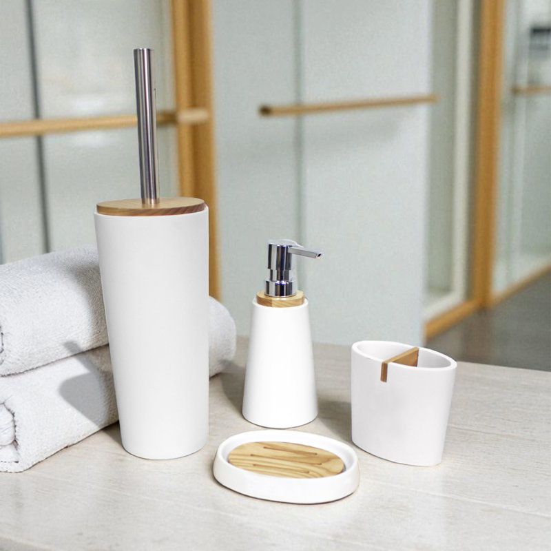 Richae Bathroom Accessory Set, White