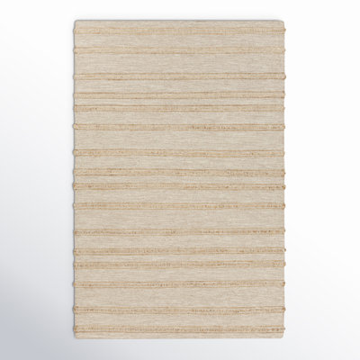 Lila Light Gray Hand-Woven Striped Jute Rug