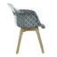 Caden Fabric Upholstered Back Side Chair in Black/White | Solid Wooden Legs-1688496285
