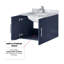 Meuble-lavabo bleu marine 24 po X P 22 po D, dessus en marbre de Carrare et ensemble de robinet-117843791