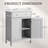 Gray Bathroom Storage Cabinet With 2 Doors And 1 Drawer-478609919