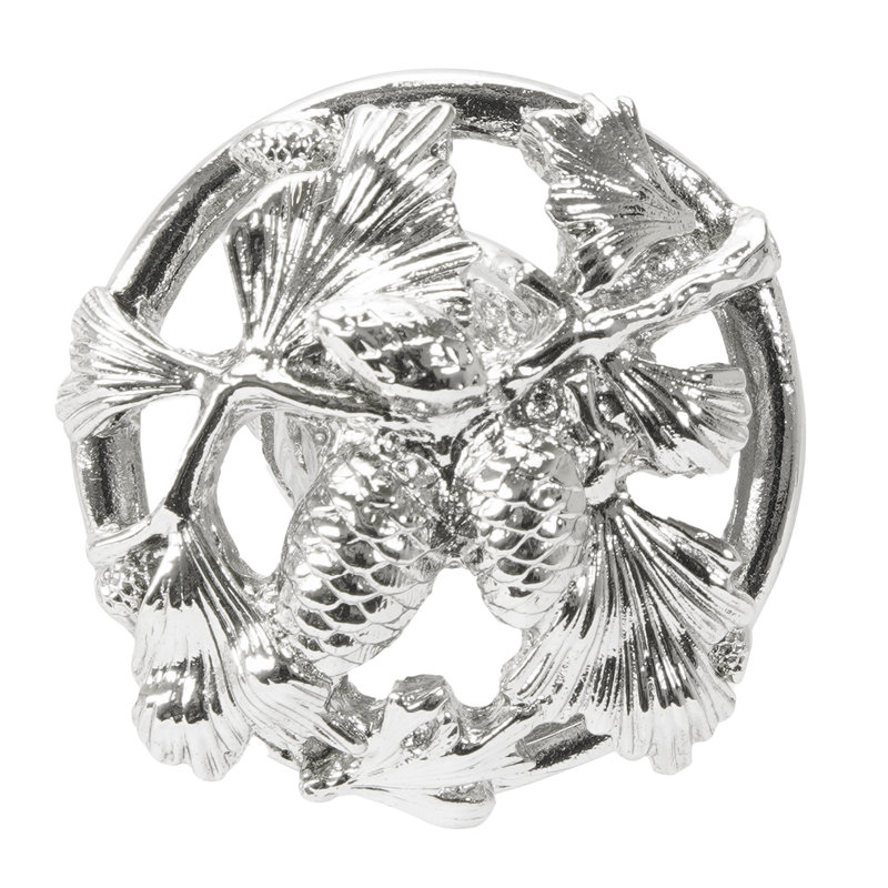 Grande pomme de pin Lodge en finition platine, Chrome chrome