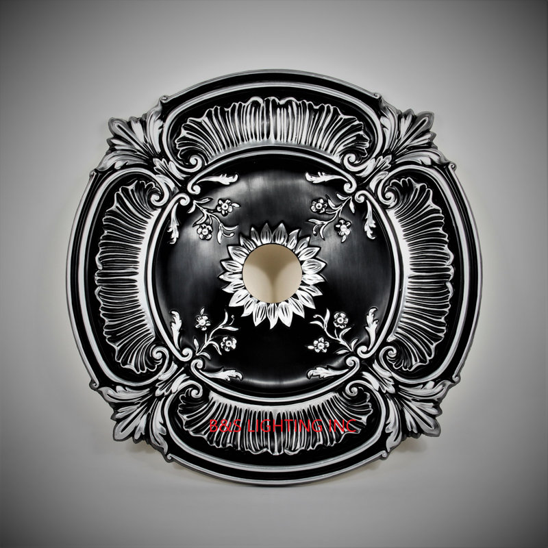 Ceiling Medallion, Black/Chrome
