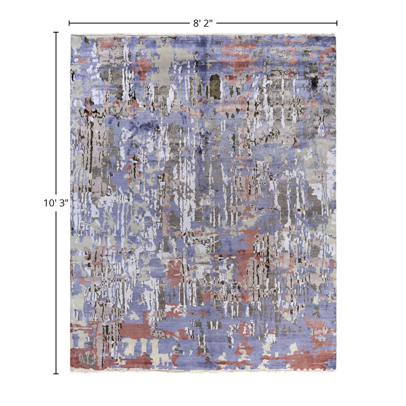 Overdyed One-of-a-Kind 8'2" x 10'3" Hand Knotted Area Rug