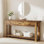 Console de 70,9 po avec 3 tiroirs, table de canapé étroite derrière le canapé avec tablette de rangement, table d'entrée très longue pour le couloir, le vestibule, le salon
