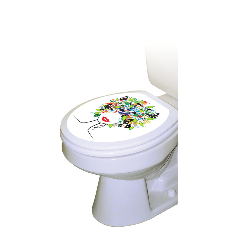 Adhésif décoratif pour siège de toilette Whimsical Lady, Rond