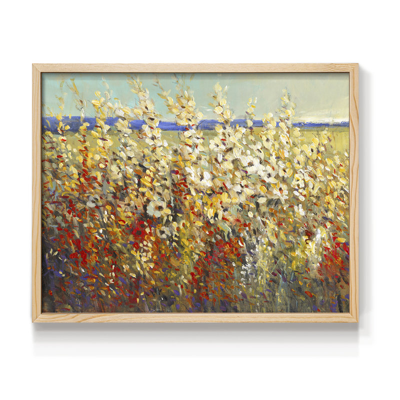 Field of Spring Flowers II -Framed Print - Restickable, Natural, 22" H x 28" W