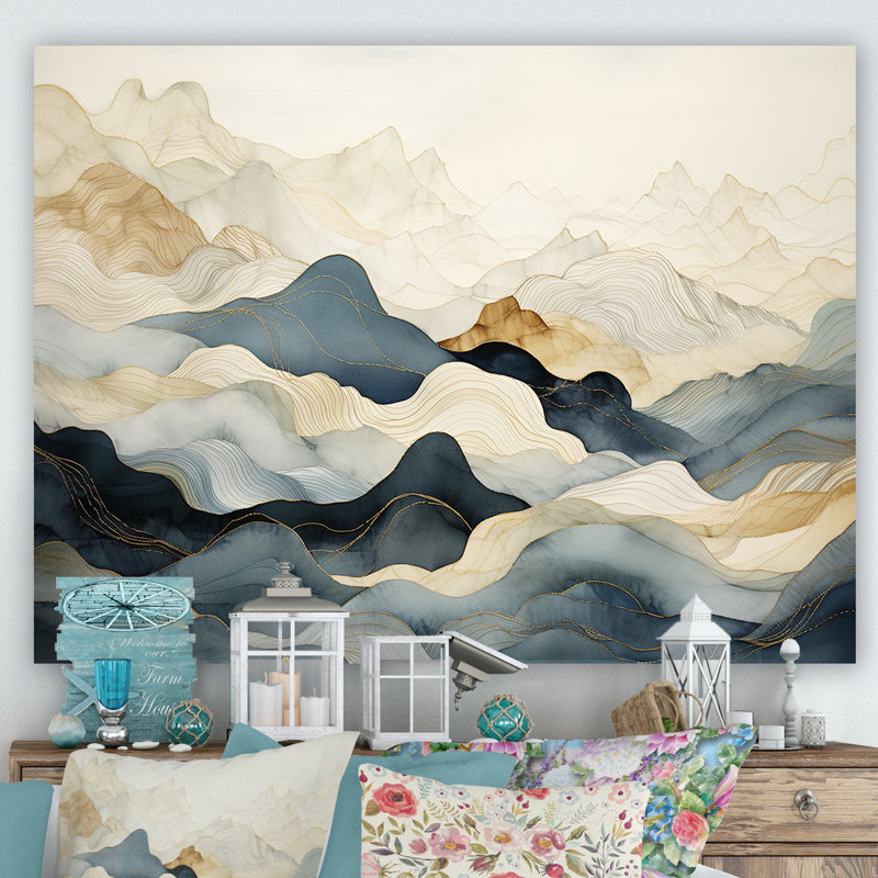 «Majestic Mountain Peaks VI», reproduction sur toile, Toile tendue, H 16 po x l 32 po x P 1 po