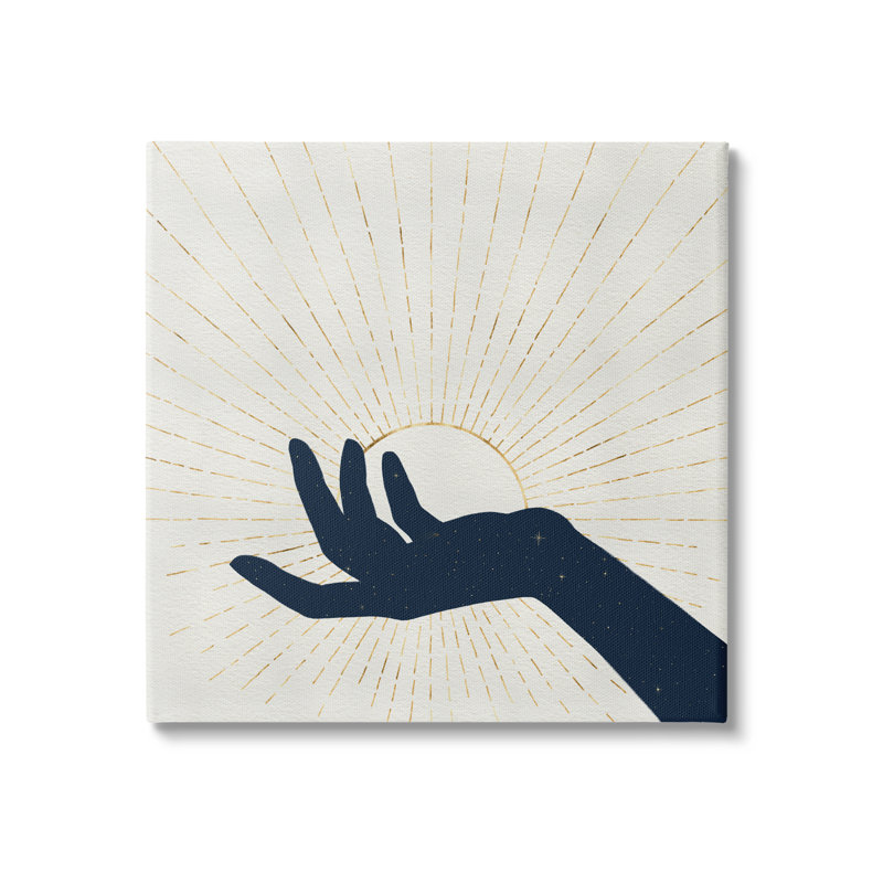 Main d'univers tenant le soleil, Plaque murale, H 17 po x l 17 po x P 1,5 po