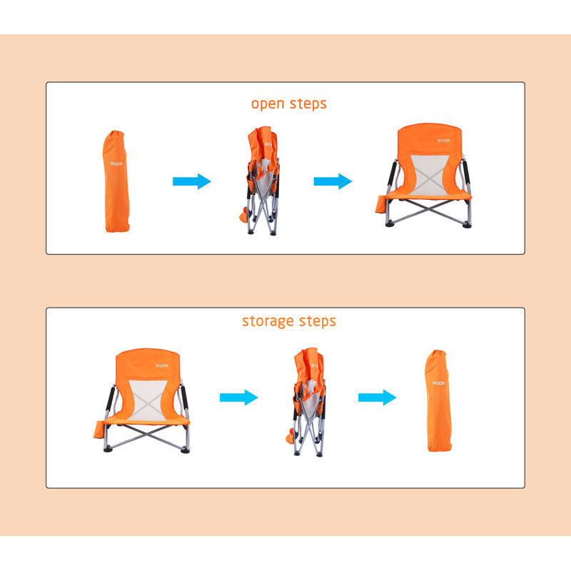 Chaise de plage pliante Stephanic, Orange