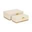 Ensemble de boîtes rectangulaires en vinyle Baskura - Blanc | Base en métal doré-105508875