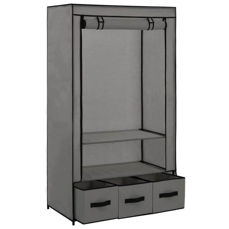 Alrik 87cm Adjustable Portable Wardrobe, Grey