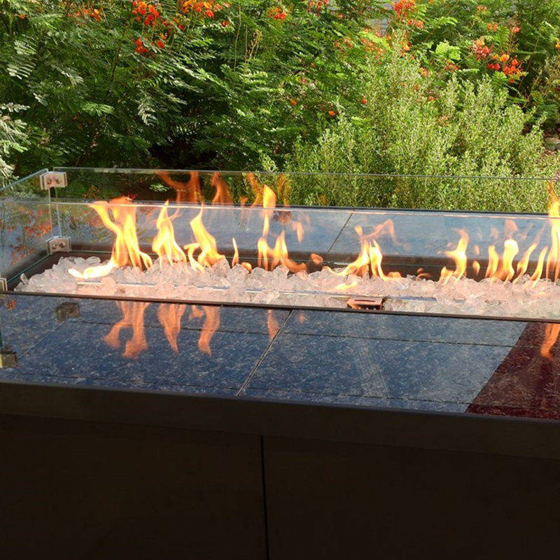 Alaira Rectangle Steel Propane Smokeless Fire Pit