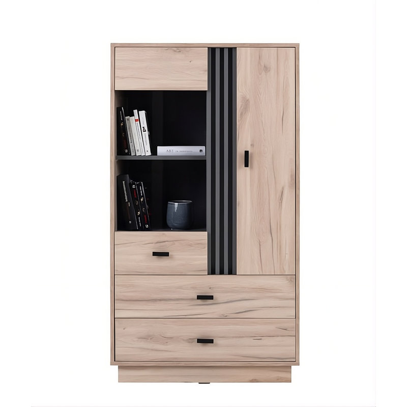 Display Cabinet, Light Estana Oak/Anthracite