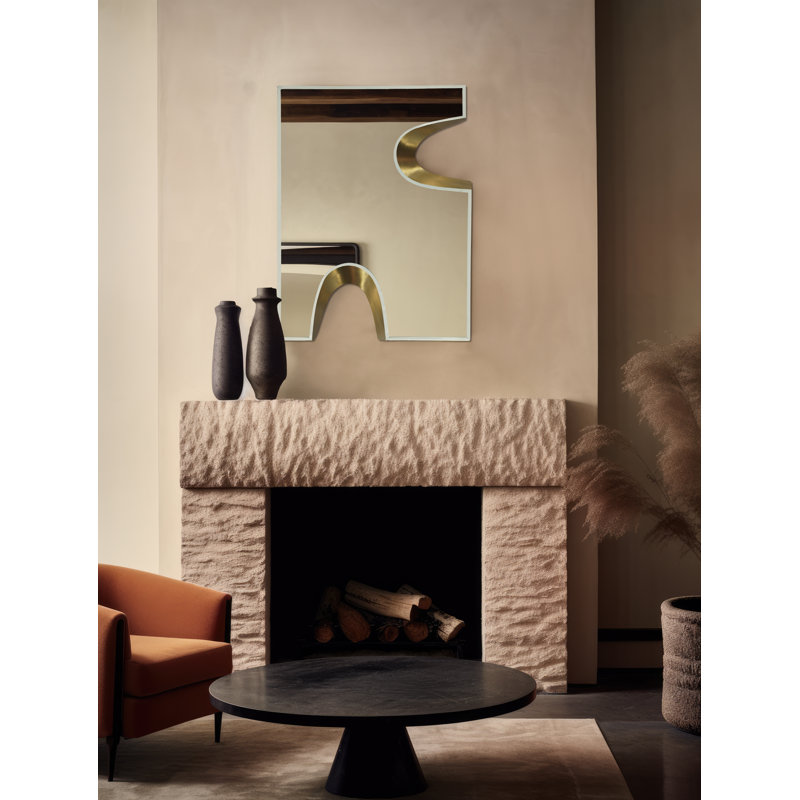 Soleil Wall Mirror, Cream/Gold, 38" x 28"