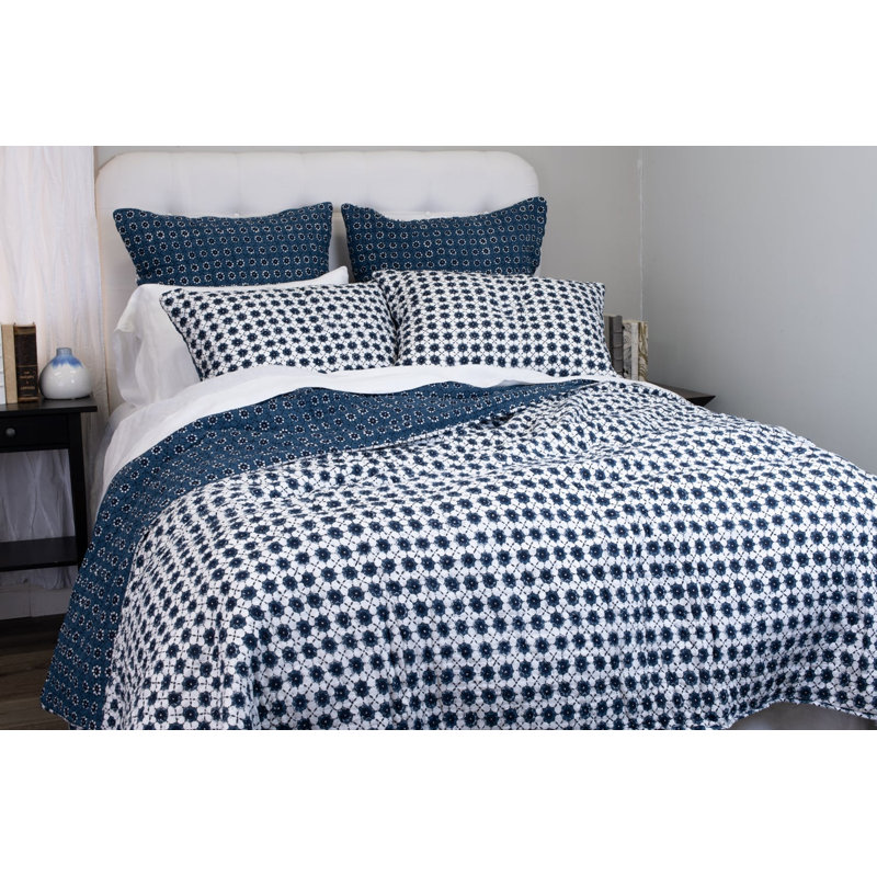 Couette Lunetta, indigo, format roi, King Quilt