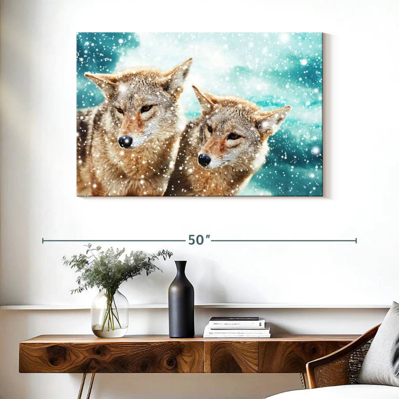 Paire de coyotes Brampt, H 26 po x l 39 po