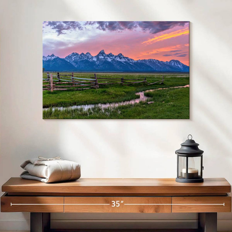Alvord Grand Teton au coucher du soleil, H 16 po x l 24 po