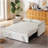 Beige Velvet Sleeper Sofa Bed-1969791647