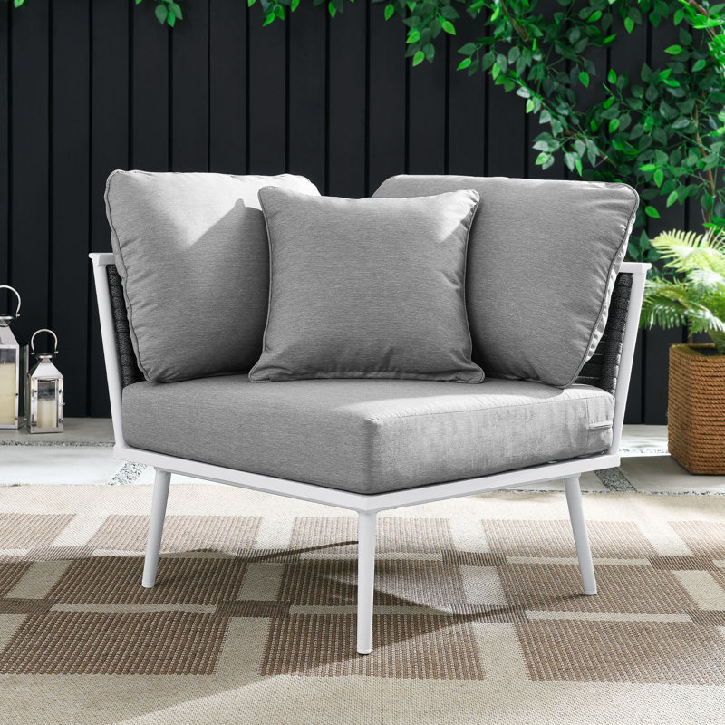 Chaise de coin d'extérieur en aluminium Modway Stance, gris