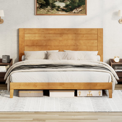 Dezera Solid Wood Platform Bed With 48.6'' Headboard