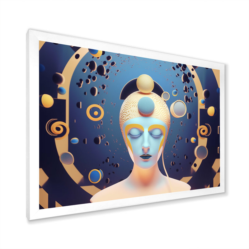 «Sci-Fi Beauty Futuristic Space Portrait» sur toile, H 30 po x l 40 po x P 1,5 po, Cadre photo blanc
