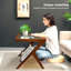 Table basse en rotin avec plateau en verre, grande table centrale avec rangement Boho