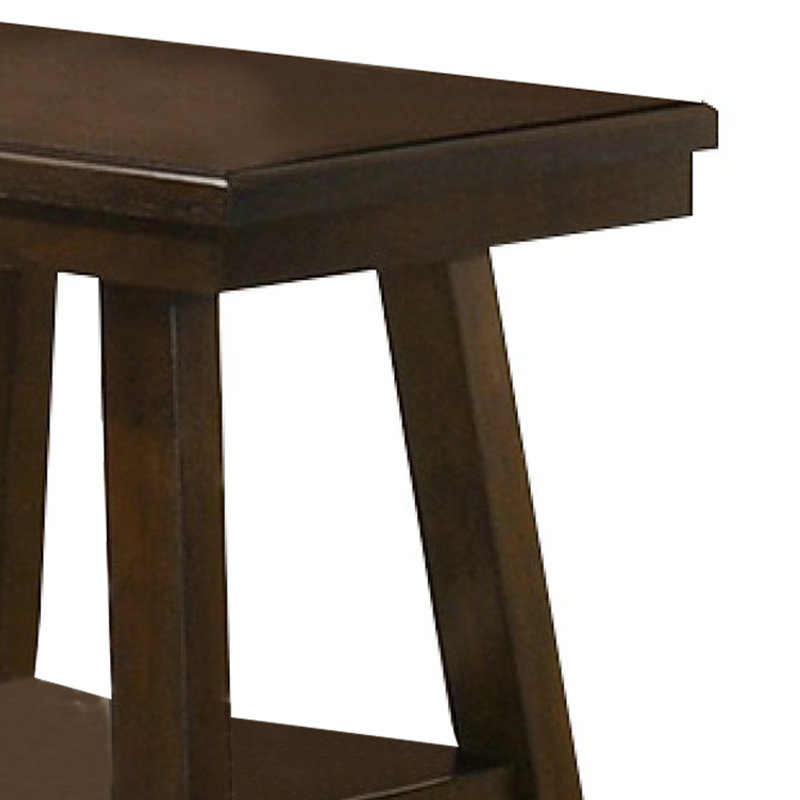 Table de bout carrée 24 po Classic, pieds évasés, tablette simple, bois brun