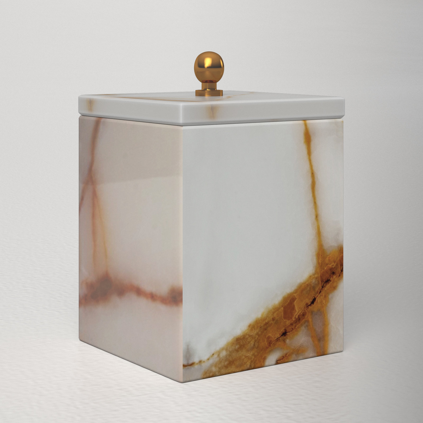 Graciela Marble Bathroom Storage Container, Onyx Brown