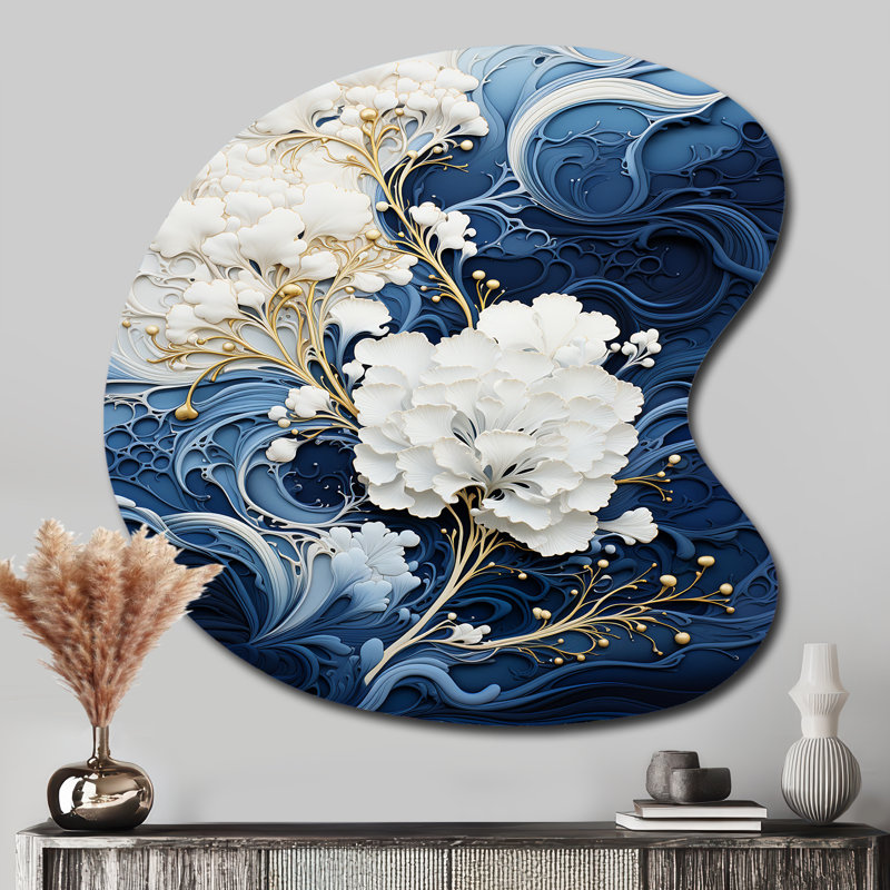 Chukri - Décoration murale irrégulière en forme de goutte en spirale abstraite, H 33 po x l 33 po