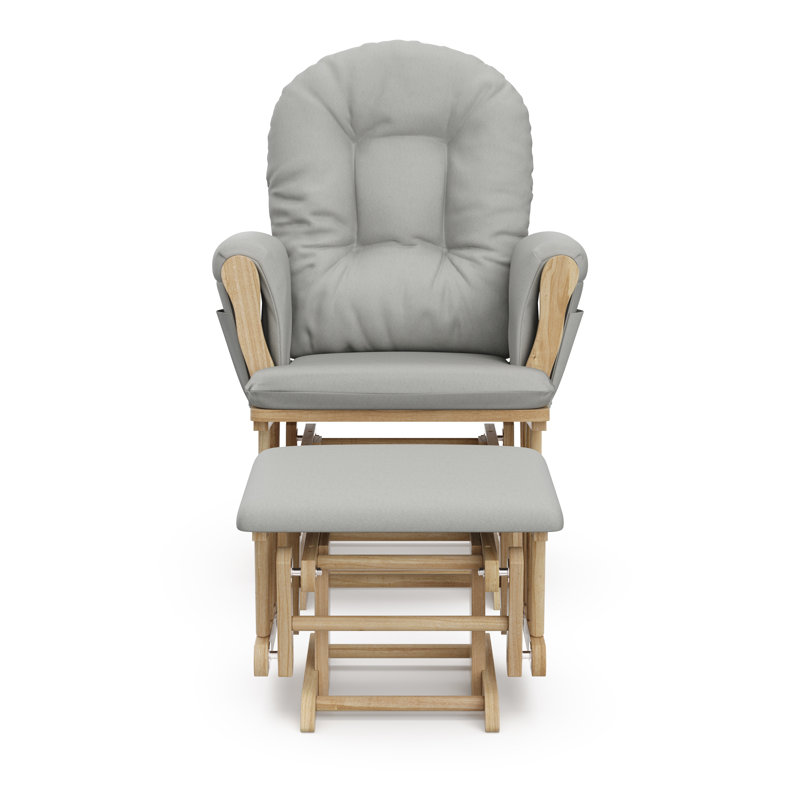 Hoop Glider with Ottoman, Light Gray, Natural