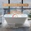Baignoire de trempage autoportante en acrylique avec drain et trop-plein de 67 po, 83 gallons