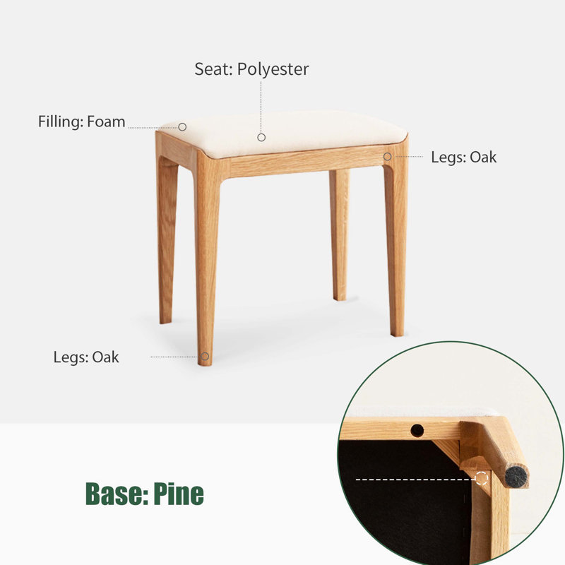 Tabouret de coiffeuse Red Oak