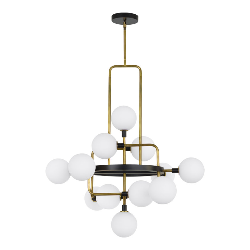 Viaggio 12 - Light Chandelier, Brass, Opal, No