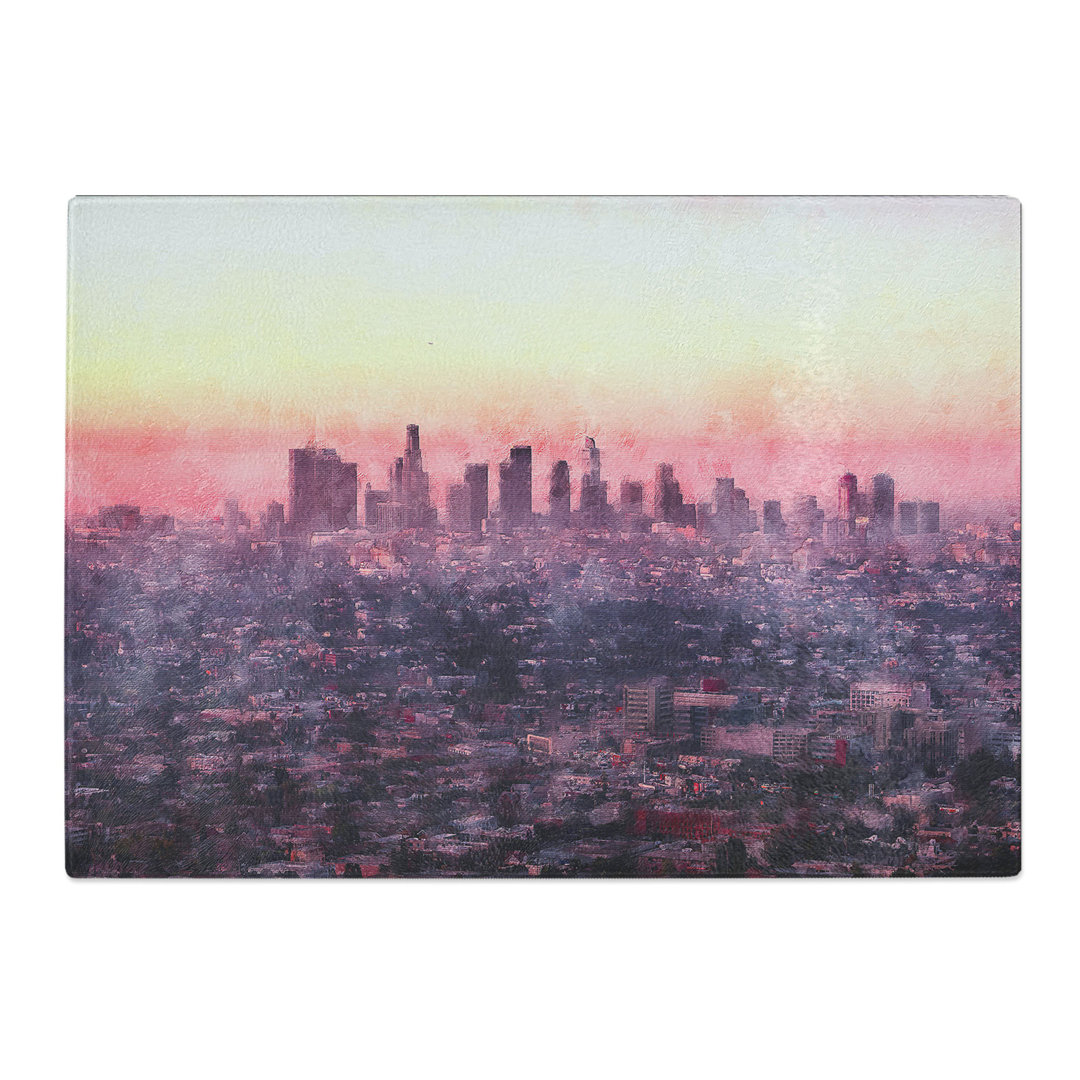 Tempered Glass Los Angeles Skyline in the Morning Chopping Board