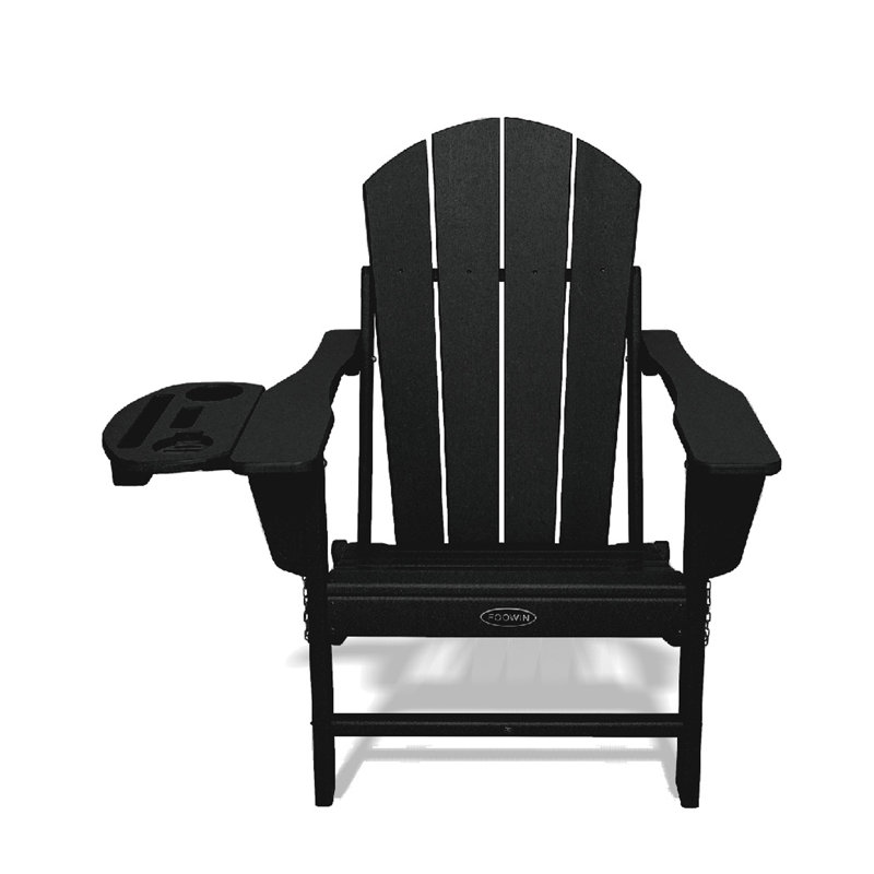 Garbani Foldable Outdoor Adirondack Chair, Black