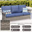 Coussin de patio extérieur de 76,7 po de largeur, coussins bleus avec tissu durable et confortable