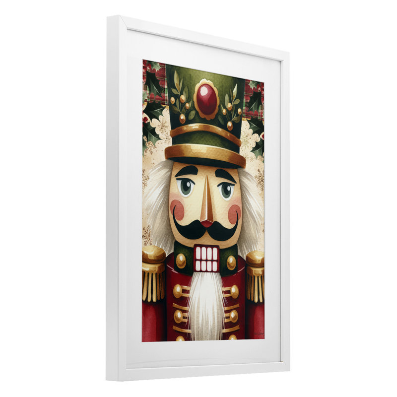 Casse-noisette festive traditionnelle, reproduction encadrée sous verre, design par Nicole DeCamp, H 23 po x l 17 po