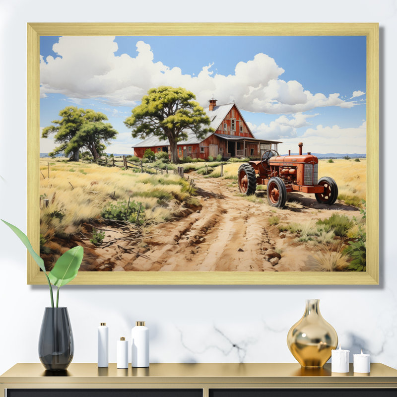 Impression sur toile Barns Rustic Charm, Encadrement doré, H 12 po x l 20 po x P 1 po